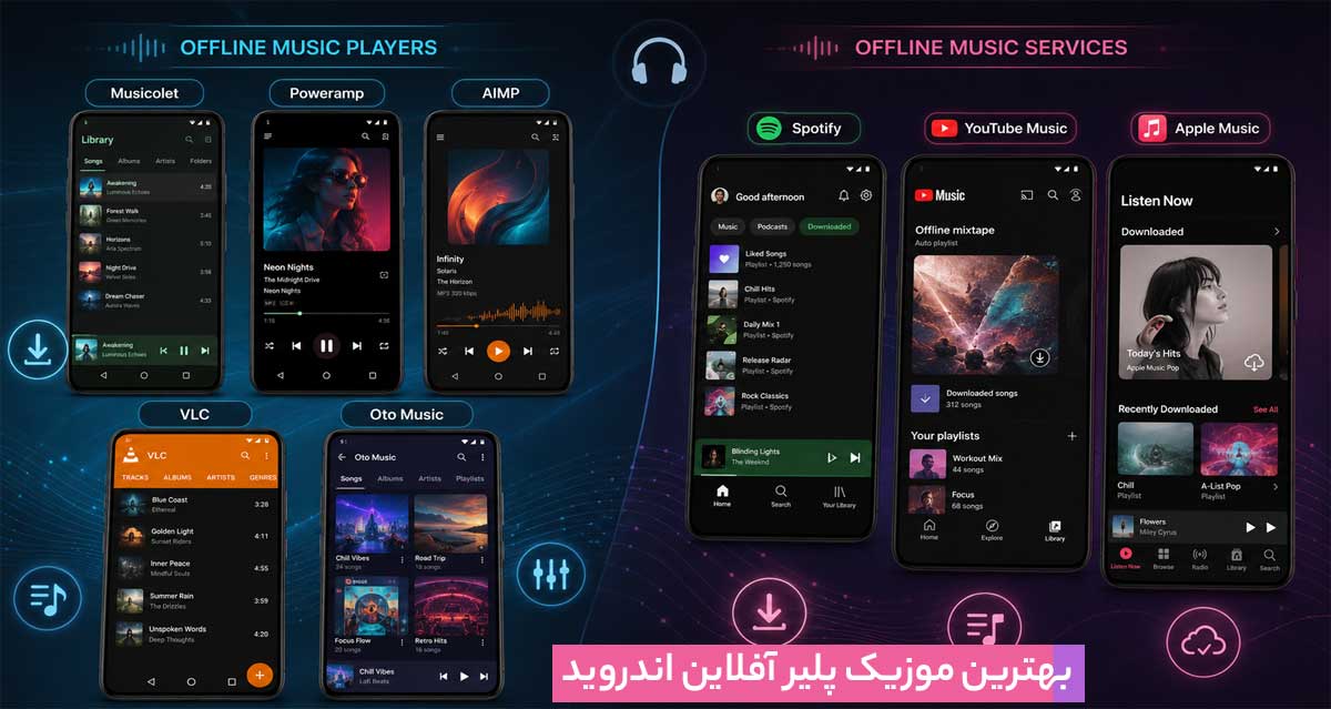 بهترین موزیک پلیر آفلاین اندروید؛ معرفی برنامههای پخش آهنگ بدون اینترنت