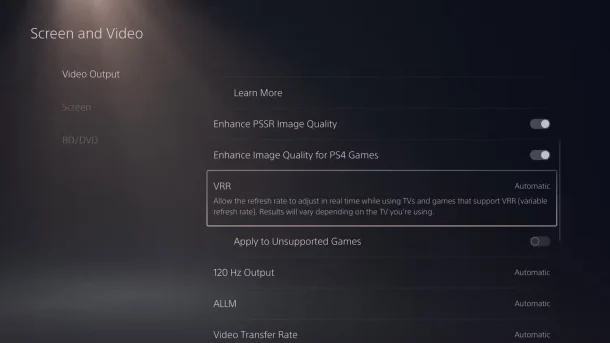 تنظیمات PS5